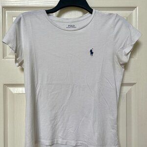 Polo Ralph Lauren Women's White crew neck cotton short sleeve T-Shirt Size S